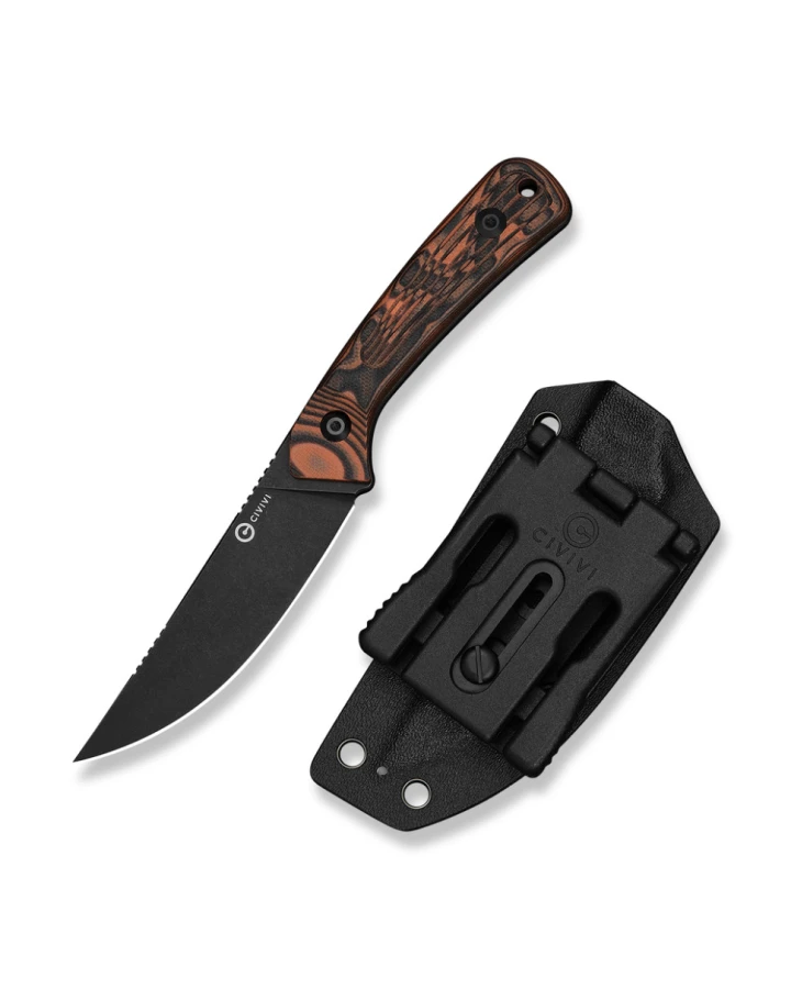 Ніж фіксований туристичний Civivi Carveth C25040-2, AEB-L, G10, помаранчевий/чорний
