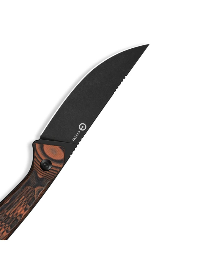 Ніж фіксований туристичний Civivi Carveth C25040-2, AEB-L, G10, помаранчевий/чорний