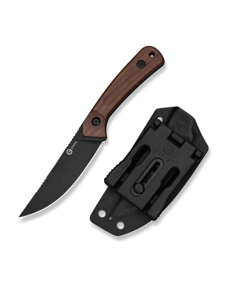 Ніж фіксований туристичний Civivi Carveth C25040-3, AEB-L, дерево, коричневий