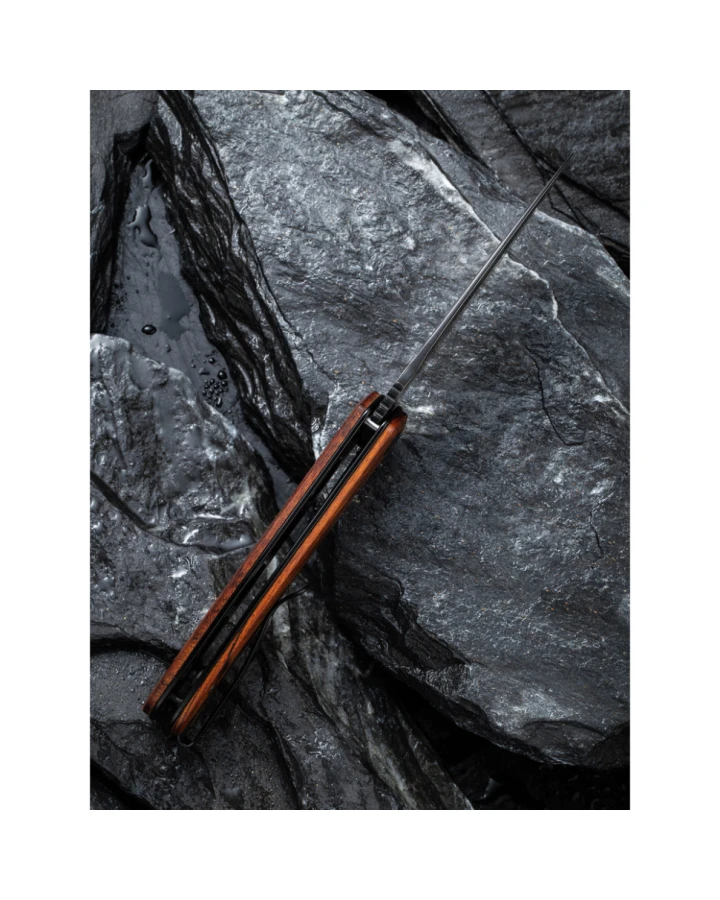 Ніж складаний Civivi Mini Praxis C18026C-DS1, Дамаська сталь, дерево, коричневий