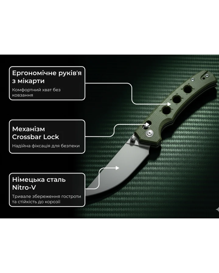 Ніж складаний Civivi Noctis C24020С-3 C24020C-3, Nitro-V, мікарта, зелений