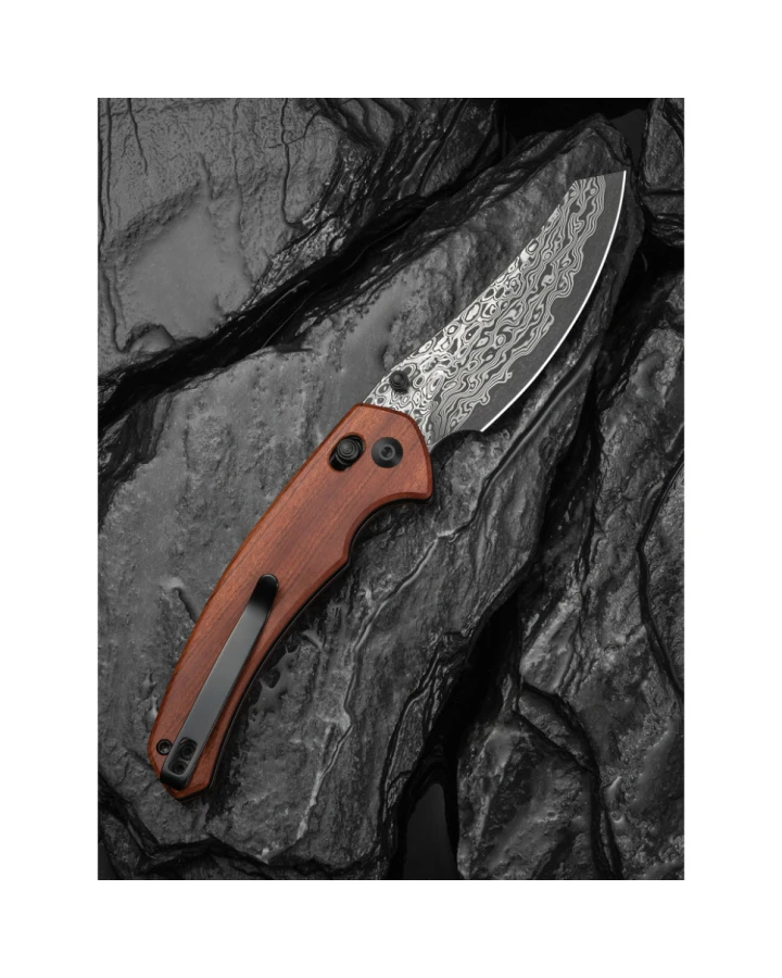 Ніж складаний Civivi Sixgill Guibourtia Wood C24050-DS1, Дамаська сталь, дерево, коричневий