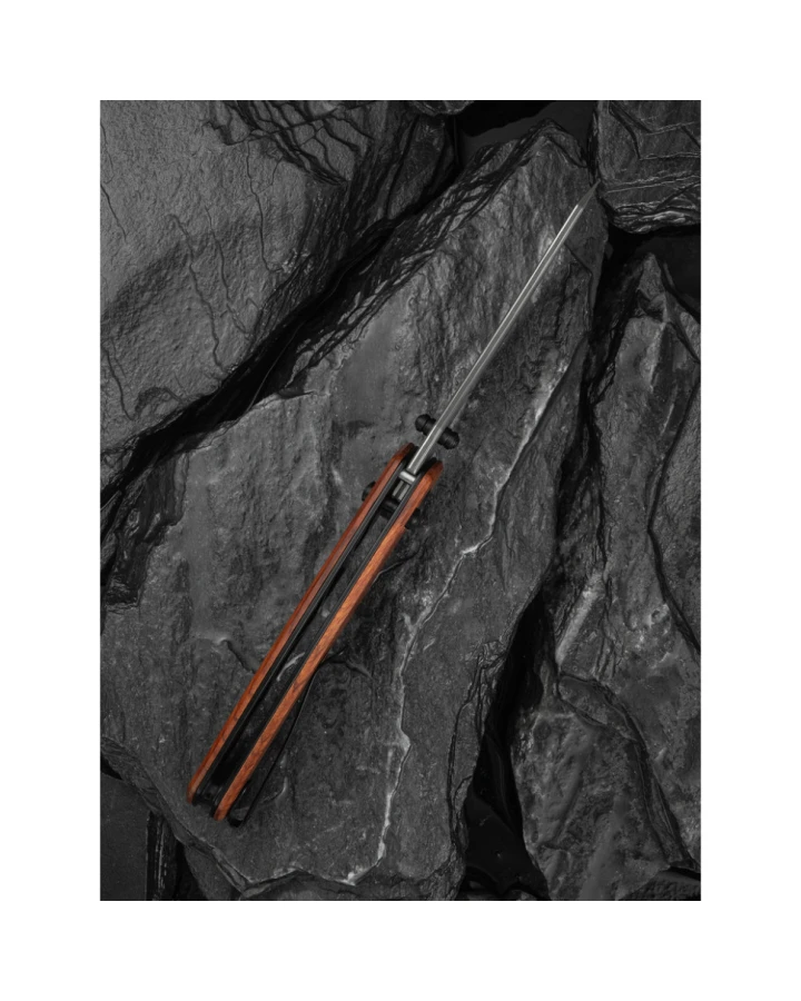 Ніж складаний Civivi Sixgill Guibourtia Wood C24050-DS1, Дамаська сталь, дерево, коричневий