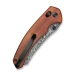 Ніж складаний Civivi Sixgill Guibourtia Wood C24050-DS1, Дамаська сталь, дерево, коричневий