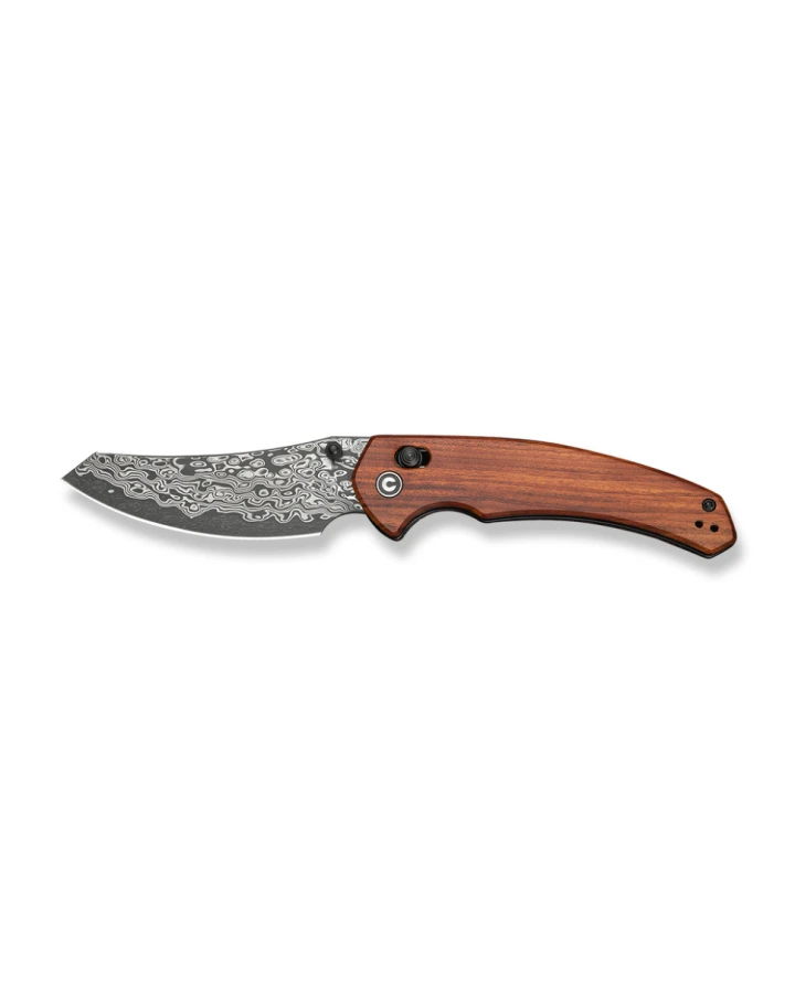 Ніж складаний Civivi Sixgill Guibourtia Wood C24050-DS1, Дамаська сталь, дерево, коричневий