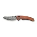 Ніж складаний Civivi Sixgill Guibourtia Wood C24050-DS1, Дамаська сталь, дерево, коричневий