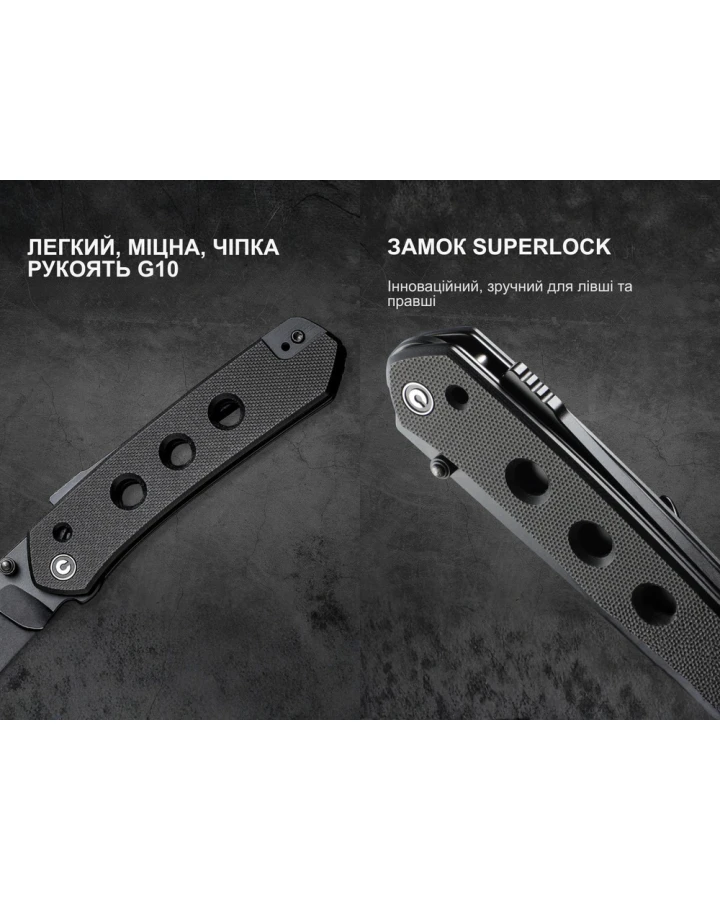 Ніж складаний Civivi Vision FG C22036-1, Nitro-V, G10, чорний