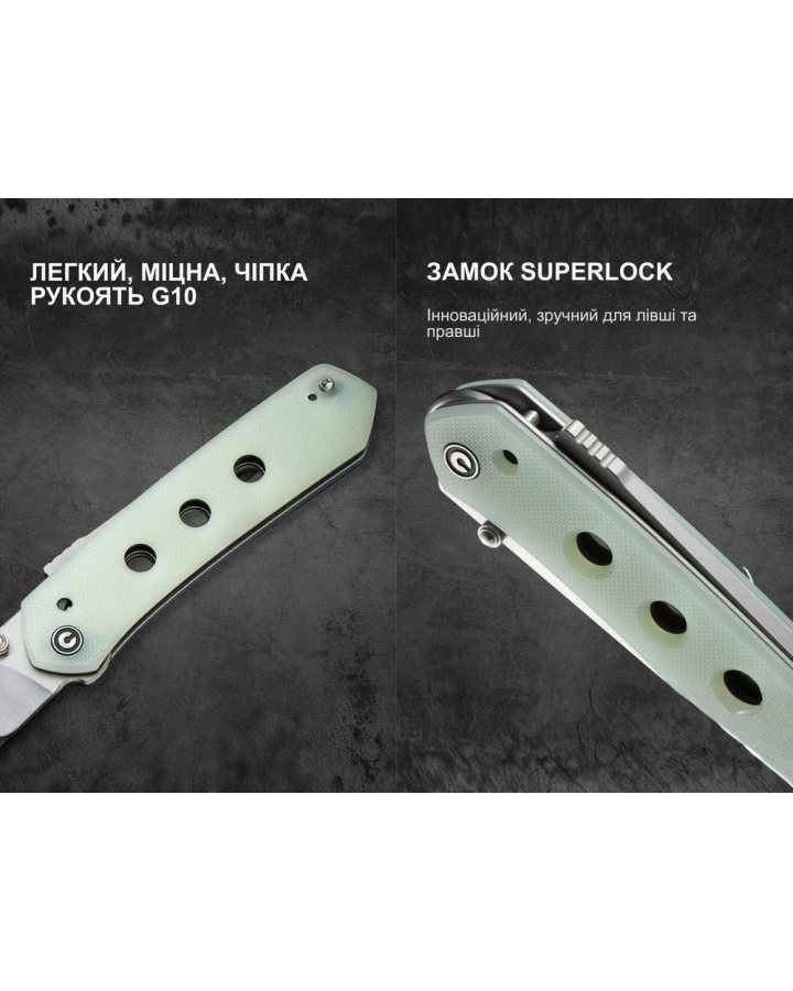 Ніж складаний Civivi Vision FG C22036-2, Nitro-V, G10, сірий