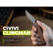 Ніж складаний кишеньковий Civivi Clingman C23065B-DS1, Дамаська сталь, дерево, коричневий