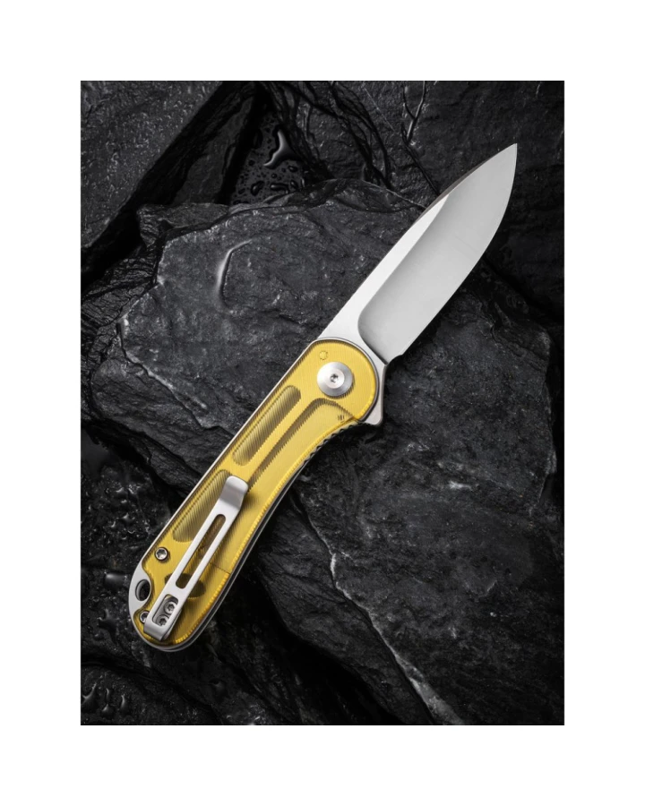 Ніж складаний кишеньковий Civivi Elementum C907A-4, D2, Ultem, золотий