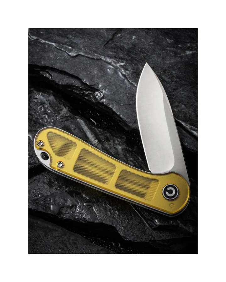 Ніж складаний кишеньковий Civivi Elementum C907A-4, D2, Ultem, золотий