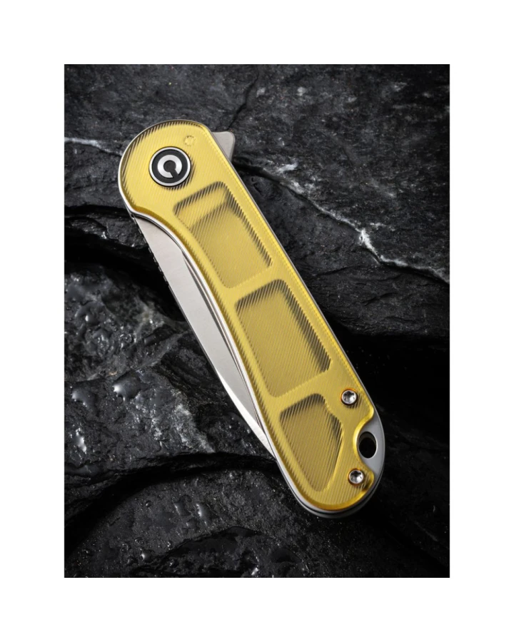 Ніж складаний кишеньковий Civivi Elementum C907A-4, D2, Ultem, золотий