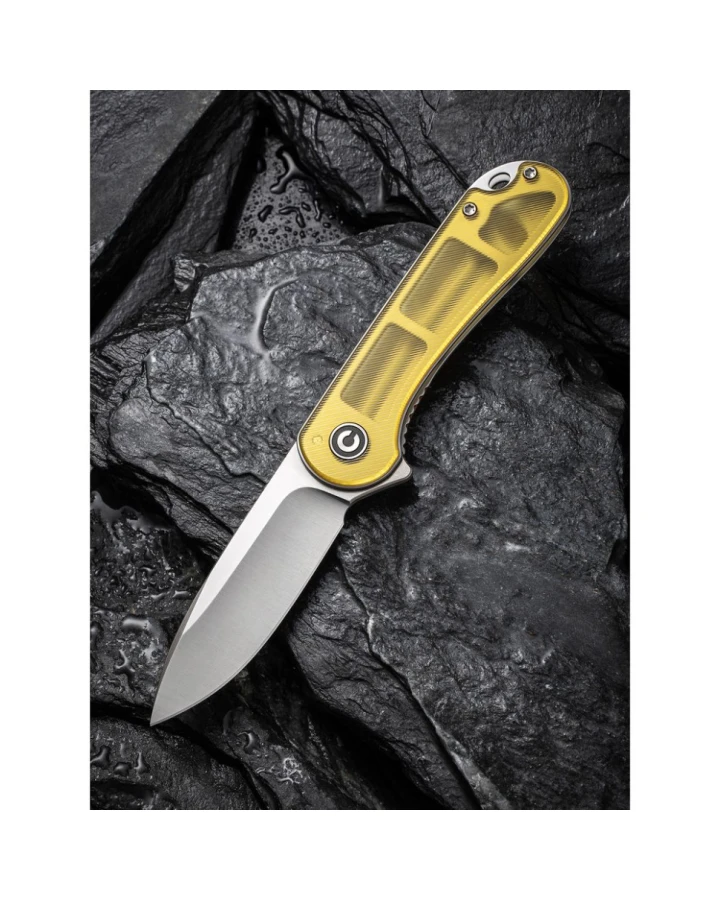 Ніж складаний кишеньковий Civivi Elementum C907A-4, D2, Ultem, золотий