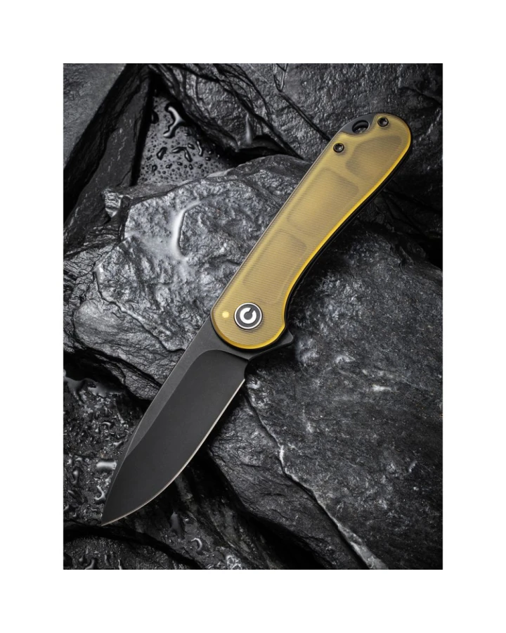 Ніж складаний кишеньковий Civivi Elementum C907A-5, D2, Ultem, золотий