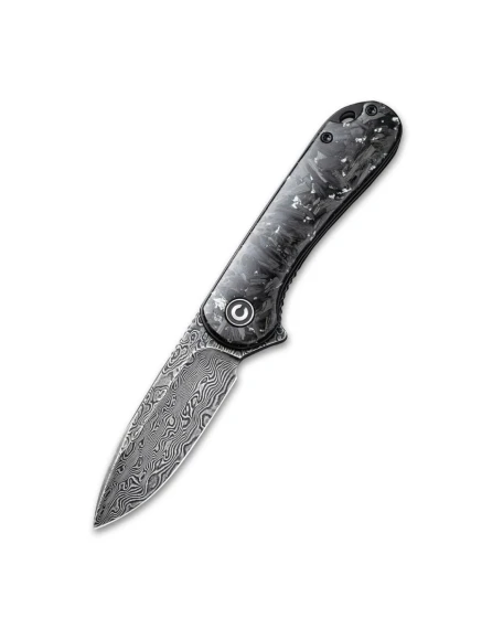 Ніж складаний кишеньковий Civivi Elementum C907C-DS2, Дамаська сталь, карбон, чорний