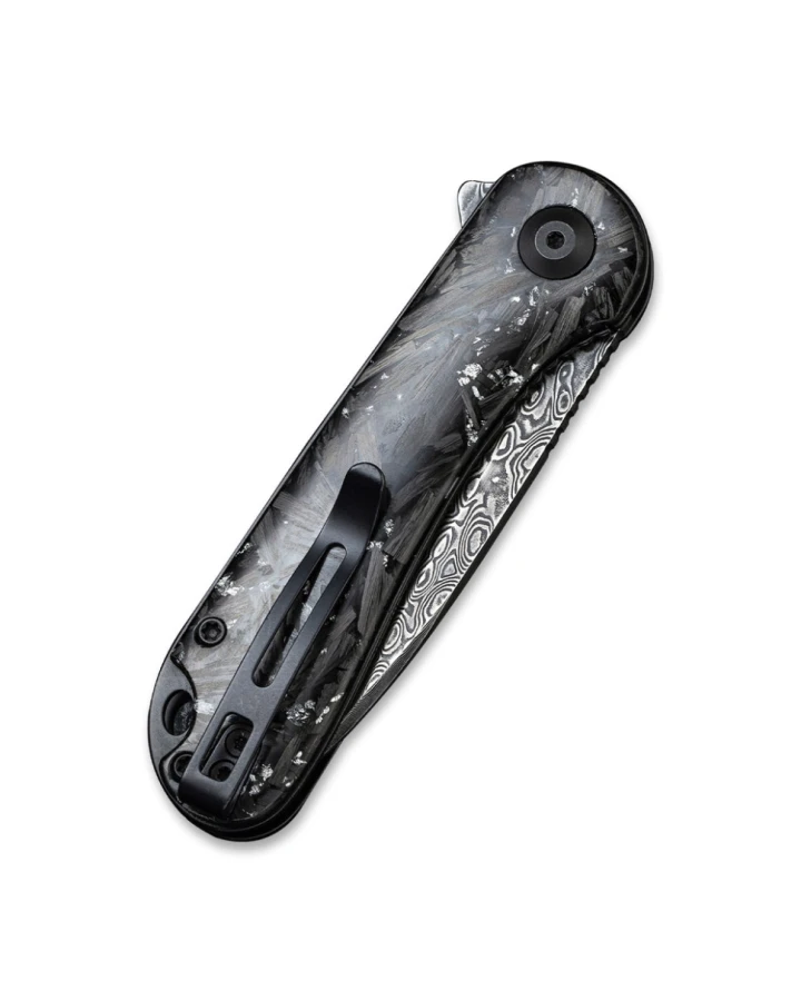 Ніж складаний кишеньковий Civivi Elementum C907C-DS2, Дамаська сталь, карбон, чорний