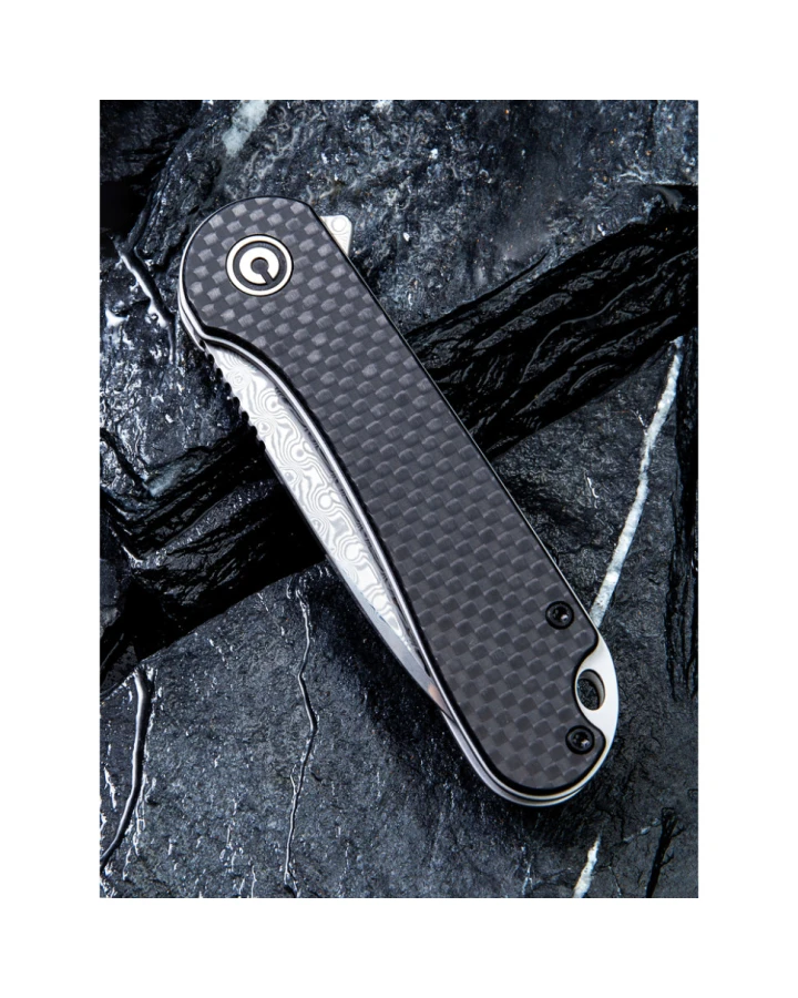 Ніж складаний кишеньковий Civivi Elementum C907DS, Дамаська сталь, G10, сірий