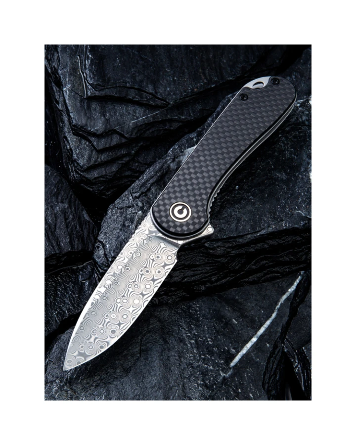 Ніж складаний кишеньковий Civivi Elementum C907DS, Дамаська сталь, G10, сірий