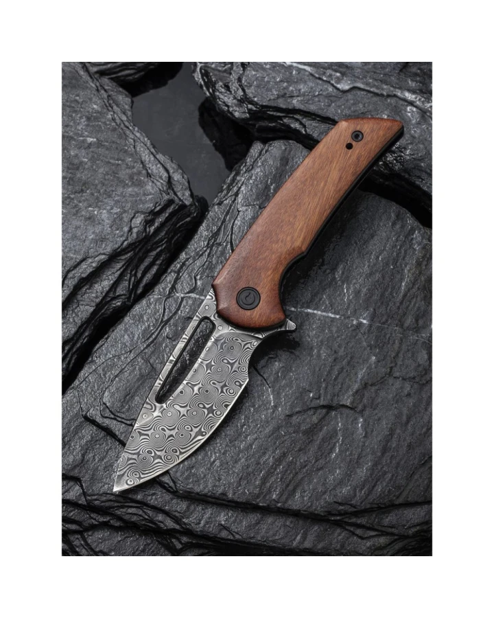 Ніж складаний кишеньковий Civivi Odium C2010DS-1, Дамаська сталь, дерево, коричневий