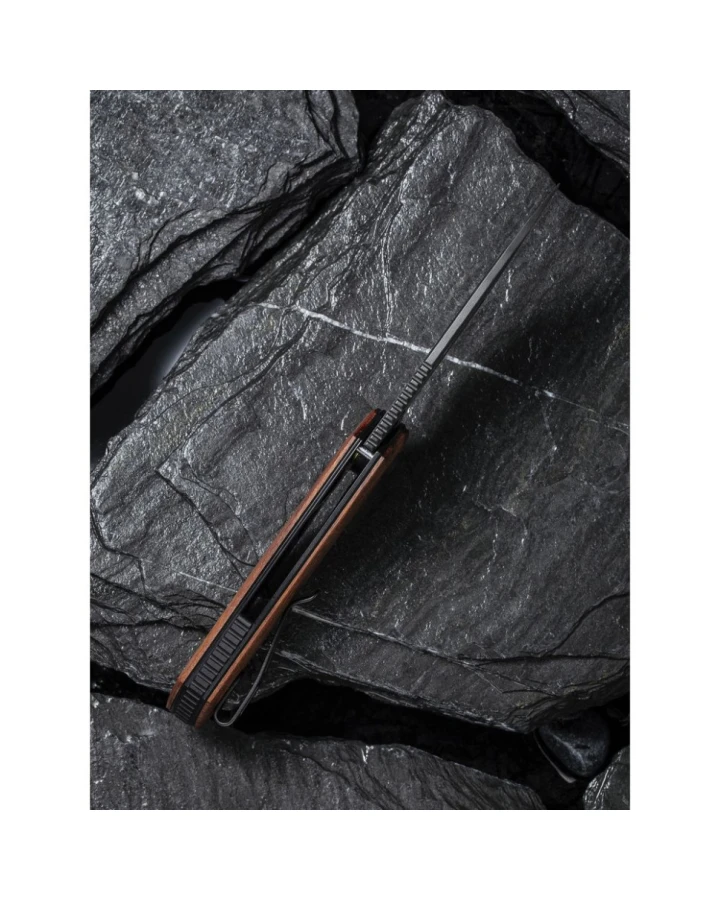Ніж складаний кишеньковий Civivi Odium C2010DS-1, Дамаська сталь, дерево, коричневий