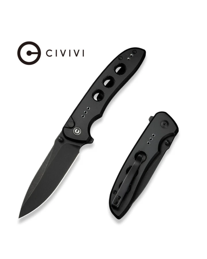 Ніж складаний туристичний Civivi Hyperpulse C23087A-1, Sandvik 14C28N, алюміній, чорний
