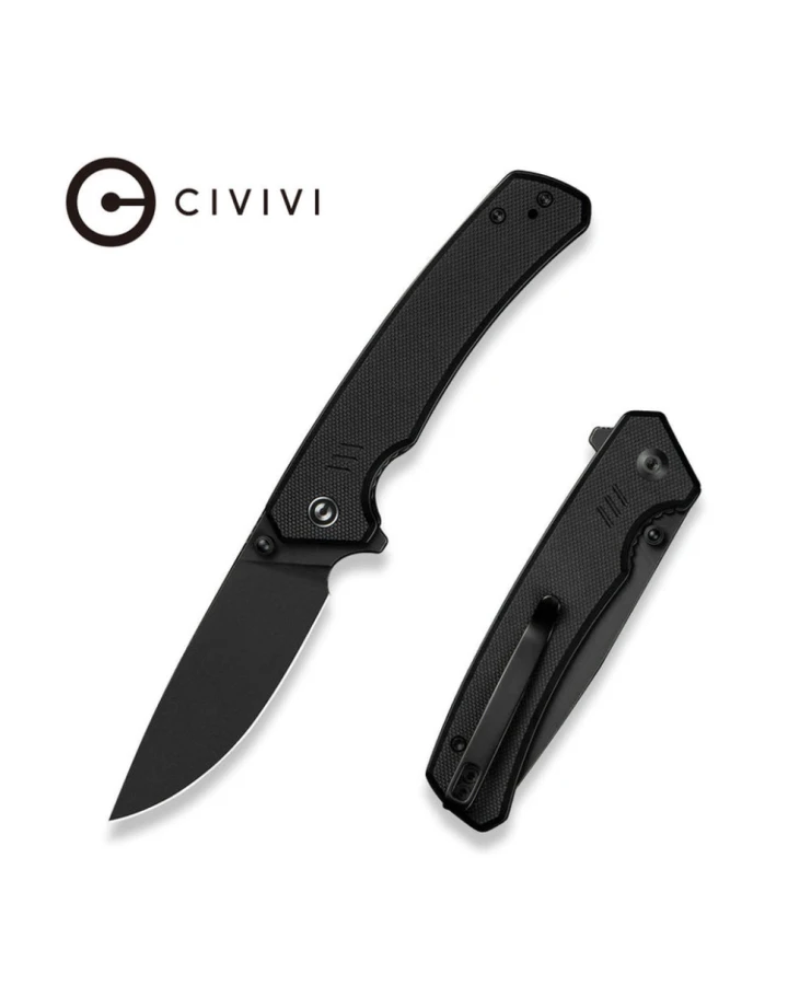 Ніж складаний туристичний Civivi Merit C24012-1, Sandvik 14C28N, G10, чорний