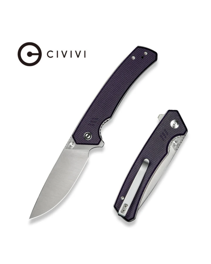Ніж складаний туристичний Civivi Merit C24012-3, Sandvik 14C28N, мікарта, чорний