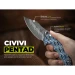 Ніж складаний туристичний Civivi Pentad C24068-DS1, Дамаська сталь, мікарта, синій/білий