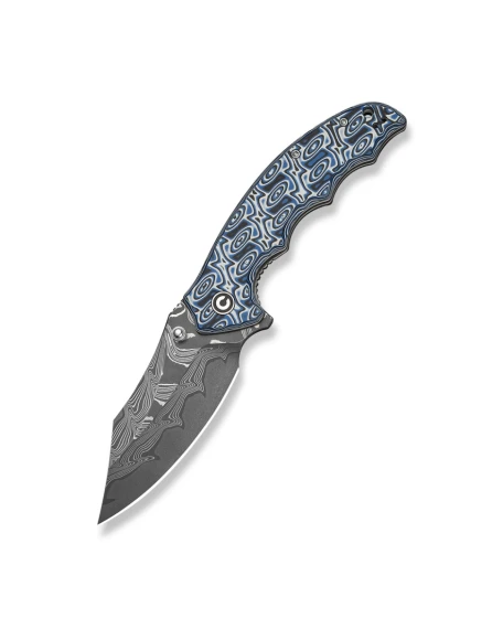 Ніж складаний туристичний Civivi Pentad C24068-DS1, Дамаська сталь, мікарта, синій/білий
