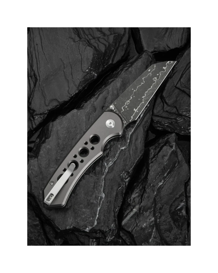 Ніж складаний туристичний Civivi Pragma Prime C24067-DS1, Дамаська сталь, алюміній, сірий
