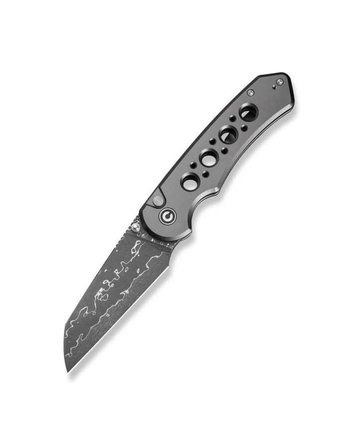Ніж складаний туристичний Civivi Pragma Prime C24067-DS1, Дамаська сталь, алюміній, сірий