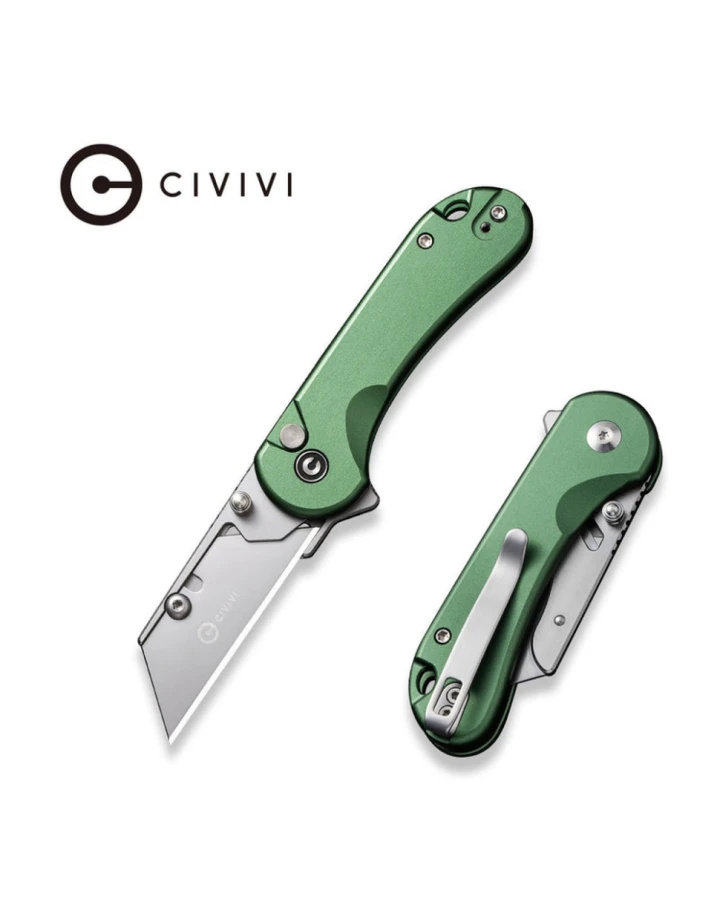 Ніж трапеція складаний кишеньковий Civivi Elementum Utility C23039B-3, 6Cr13, алюміній, зелений