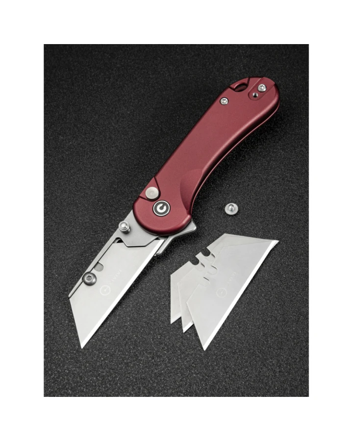 Ніж трапеція складаний кишеньковий Civivi Elementum Utility C23039B-5, 6Cr13, алюміній, червоний