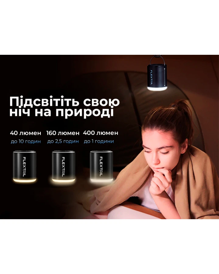 Насос-ліхтар кемпінговий Flextail Tiny Pump 2X, чорний