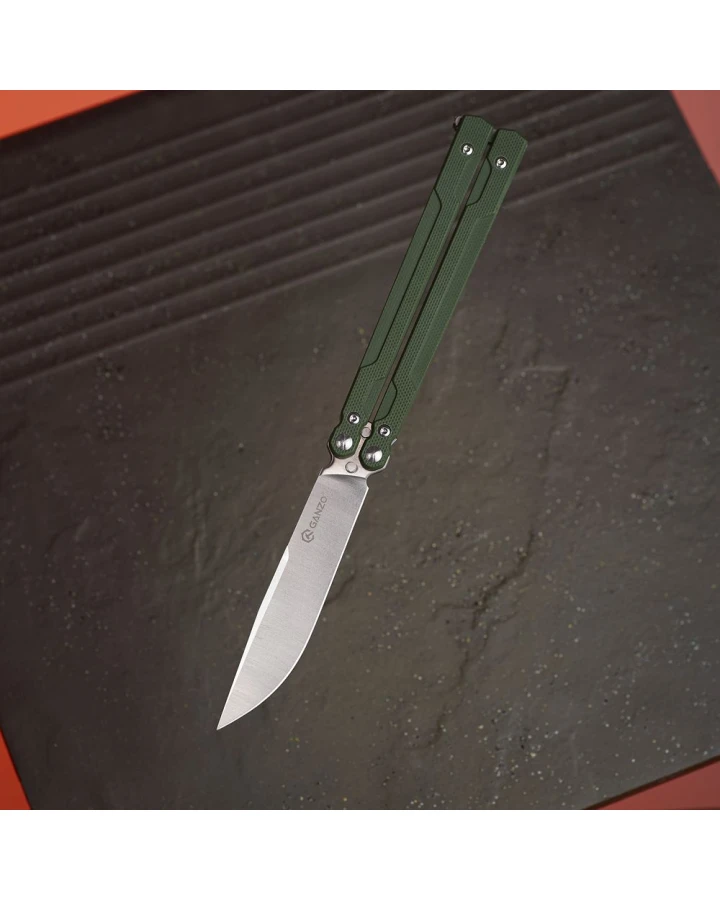 Ніж метелик (балісонг) Ganzo G766-GR, 440C, G10, зелений