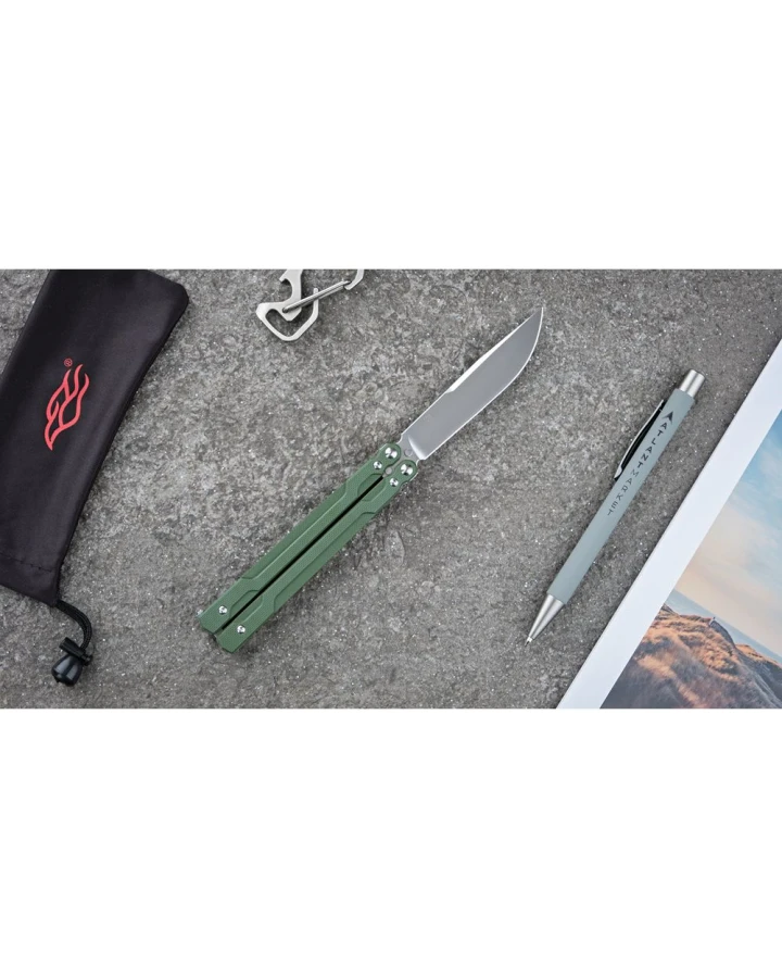 Ніж метелик (балісонг) Ganzo G766-GR, 440C, G10, зелений