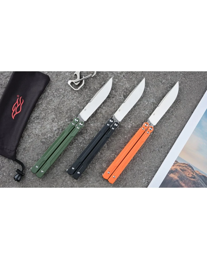 Ніж метелик (балісонг) Ganzo G766-GR, 440C, G10, зелений