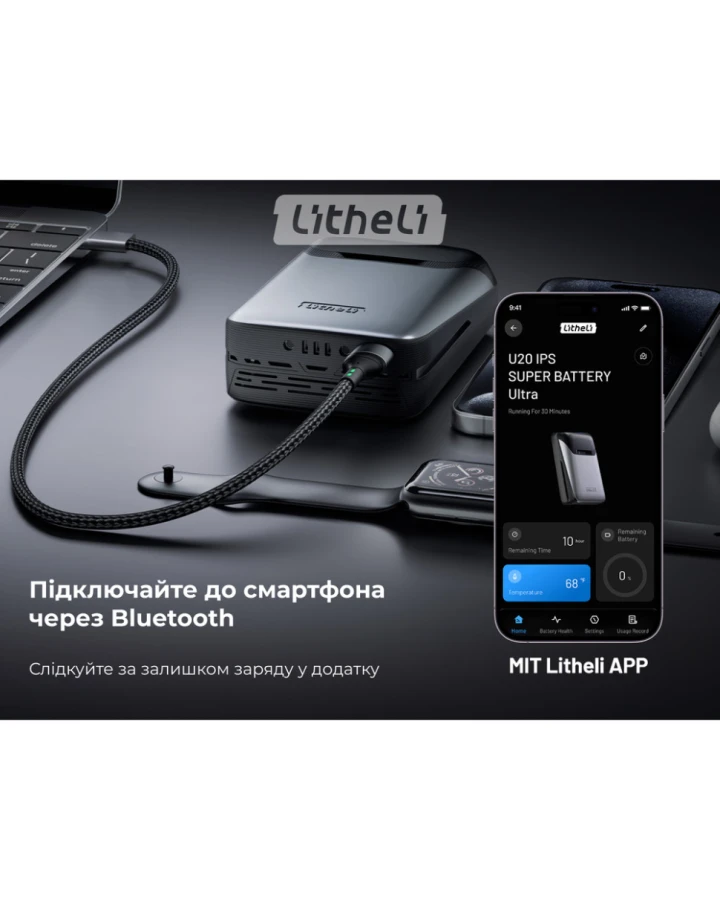 УМБ Litheli Power Bank 20000 mAh, 45 W, 4А, Fast Charge (U20BY04B)