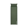 Матрац туристичний із подушкою, самонадувний одномісний Naturehike CNK2550WS025, вологостійкий, 200х65х3 см, зелений
