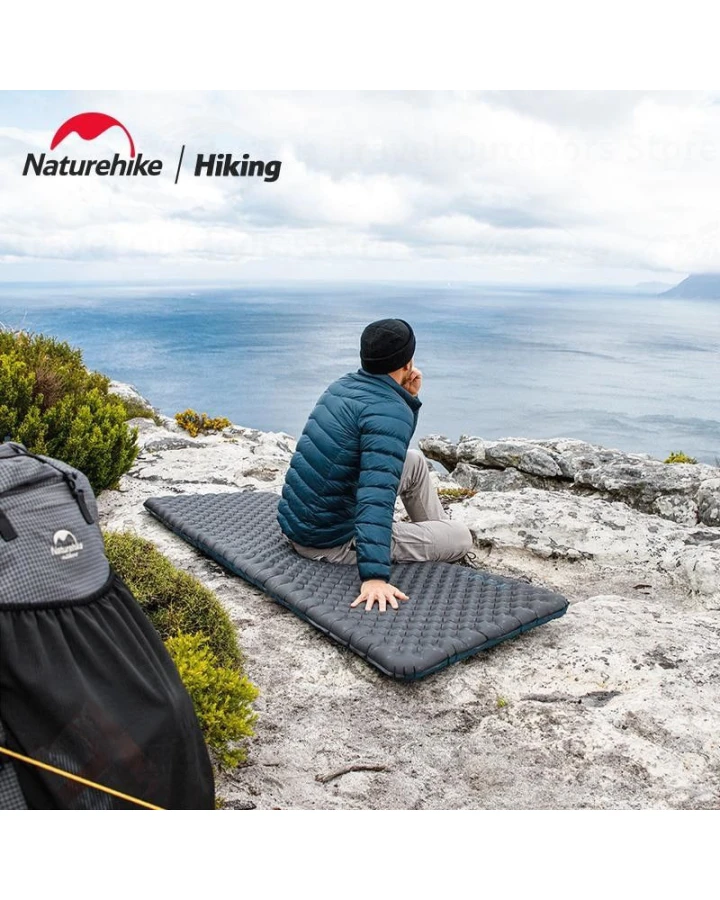 Матрац туристичний надувний одномісний Naturehike CNH22DZ018, надлегкий, 183x64x7 см, зелений, для туризму із мішком для надування