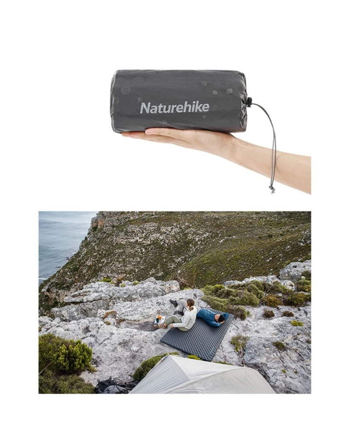 Матрац туристичний надувний одномісний Naturehike CNH22DZ018, надлегкий, 183x64x7 см, зелений, для туризму із мішком для надування