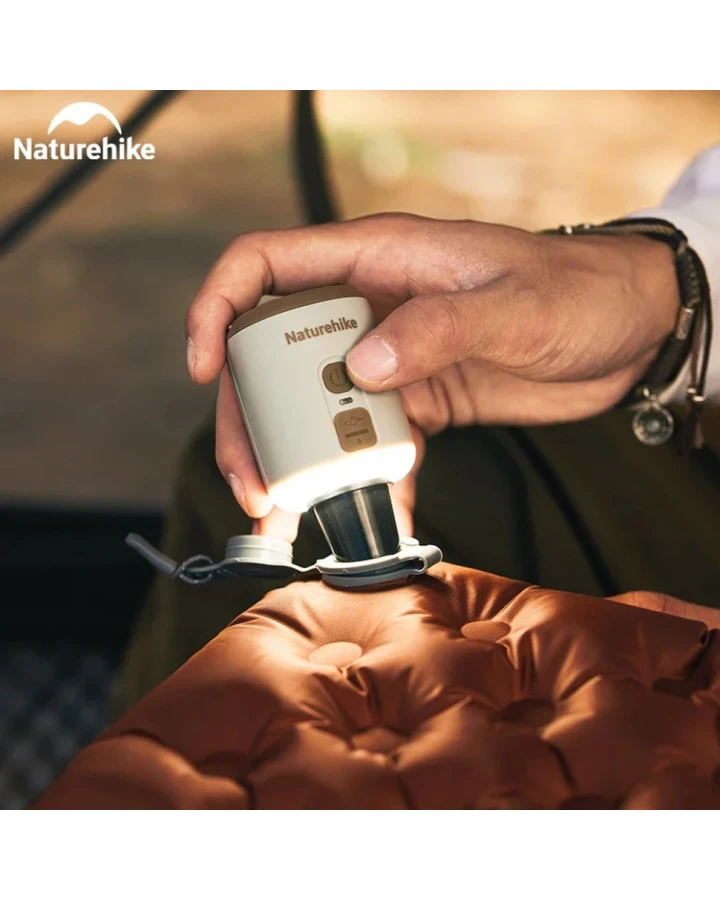 Міні-насос 3 в 1 Naturehike CNK2300DQ022 з нічником і вентилятором, бежевий