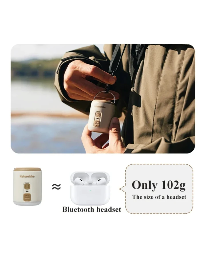 Міні-насос 3 в 1 Naturehike CNK2300DQ022 з нічником і вентилятором, бежевий
