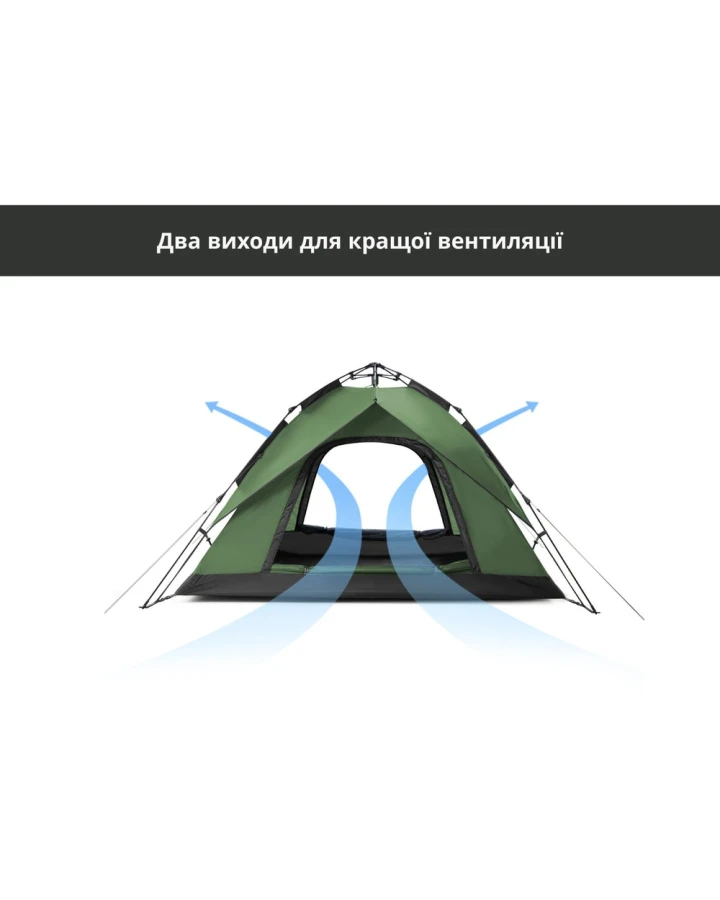 Намет чотиримісний автоматичний Naturehike NH21ZP008, темно-зелений