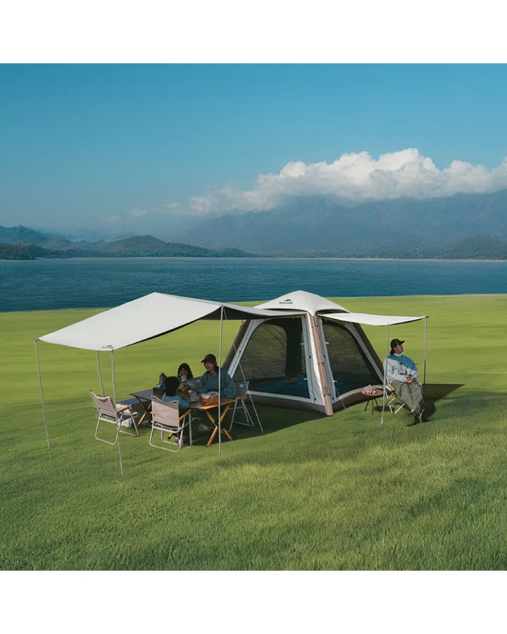 Намет чотиримісний автоматичний надувний Naturehike Ango CNK2550WS017 із тентом, коричневий