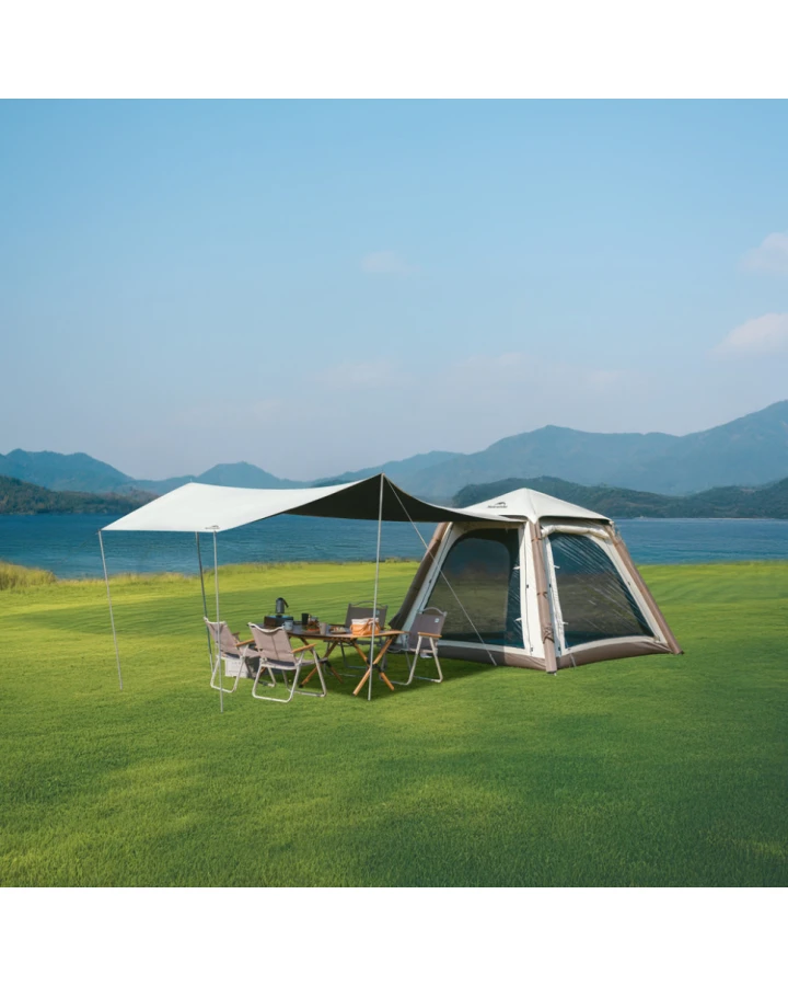 Намет чотиримісний автоматичний надувний Naturehike Ango CNK2550WS017 із тентом, коричневий