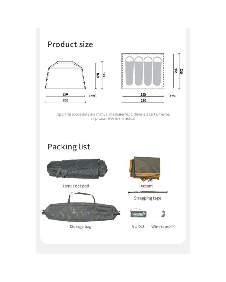Намет чотиримісний Naturehike Cape Series 5.2 CNK2450WS037, сіро-коричневий