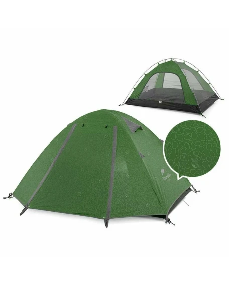 Намет чотиримісний Naturehike P-Series, 2,8 кг, 210 × 265 см, темно-зелений