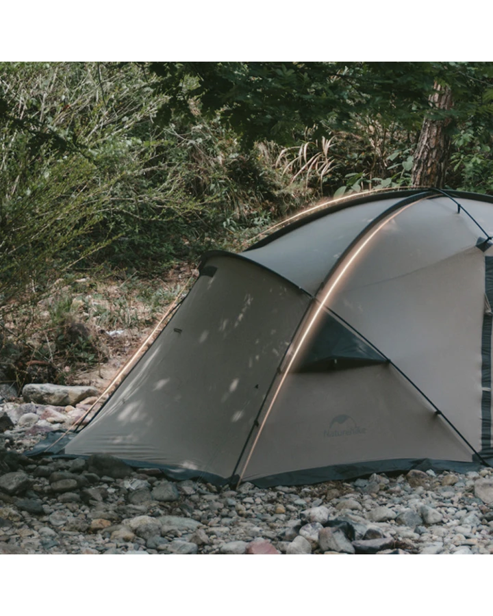 Намет двомісний Naturehike Shandi CNK2300ZP017 з великим тамбуром і навісом, сірий