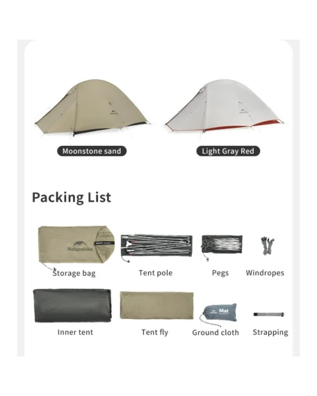 Намет надлегкий двомісний Naturehike Cloud Up Pro CNK2350WS020, 20D, блакитний